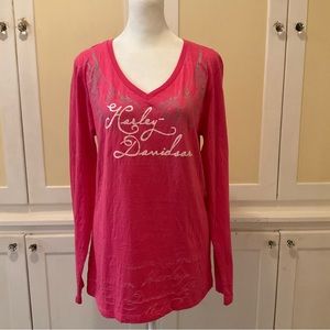 Harley Davidson pink ladies top